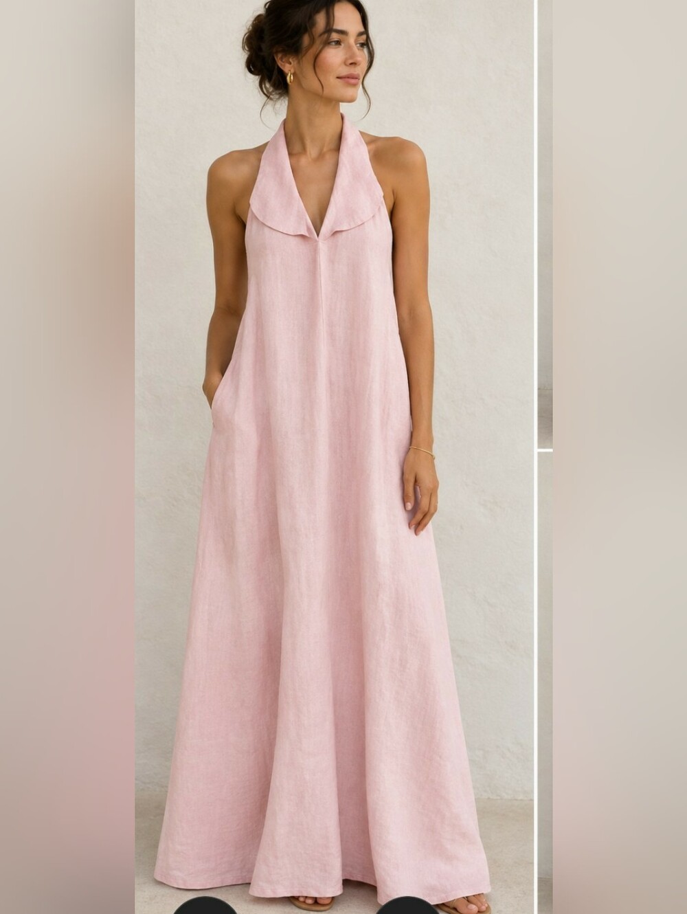 Terraware Earthaware Linen Cotton Dress Maxi Dress Nwt Size Small